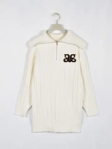 AnMILLE 지퍼 옷깃 니트 원피스