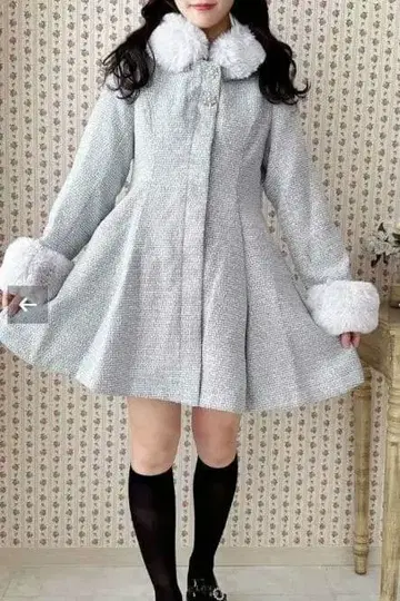 새상품 ROJITA 백리본 후디 코트 그레이 로지타