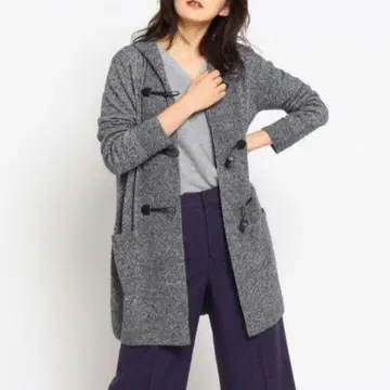 INDIVI 더플 스타일 니트 가디건