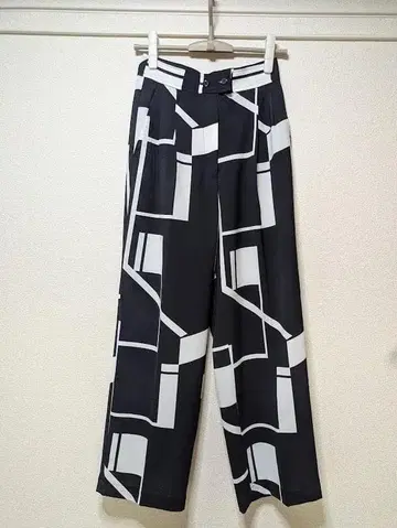 TODAYFUL 지오메트릭 린넨 트라우저 블랙 사이즈 36