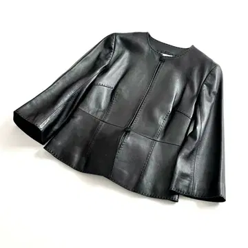 miss ashida 미스아시다 램 가죽 노카라 자켓 7