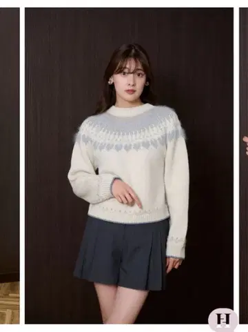 Herlipto Heart Fair Isle Knit Pullover