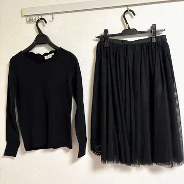 새상품 데뷔 피오레 상의와 레이스와 튤의 스커트 셋업