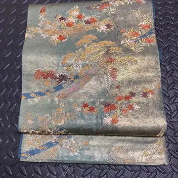 고급 순수 실크 후쿠로 오비 기모노 포멀 예복 노쓰지 단자쿠몬 11-3