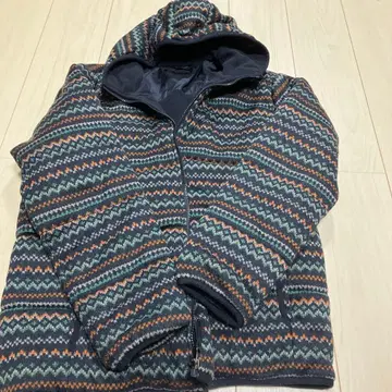 UNIQLO 기하학 패턴 안감 플리스 충전솜 후드 부착 보아 점퍼 XL