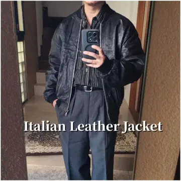 이탈리아제 MA-1 가죽 자켓 봄버 자켓 YR12