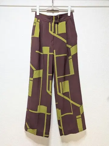 TODAYFUL 지오메트릭 린넨 트라우저 버건디 사이즈 36