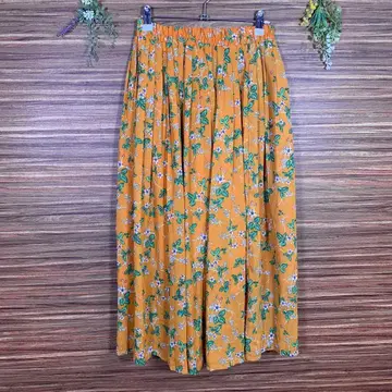 참 베리 칙 롱 스커트 M 사이즈 오렌지 꽃무늬