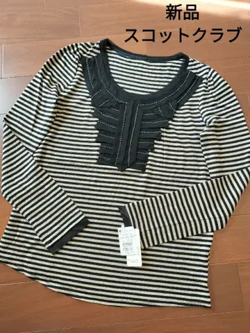 새상품 스콧 클럽 보더 긴팔 T셔츠 M 스웨터