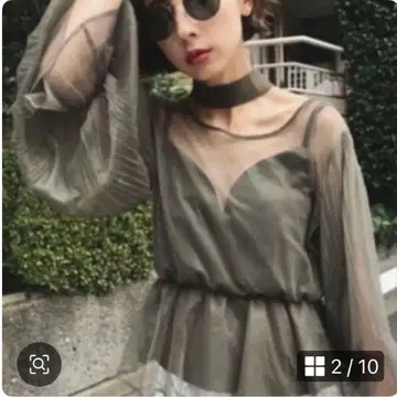 Ameri CHOKER SHEER TOP FREE SIZE