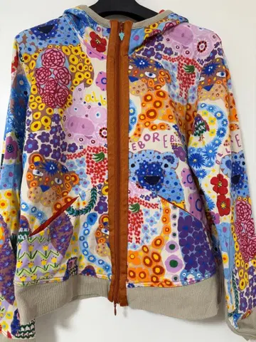 알베로베로 후드 부착 블루종 동물 패턴