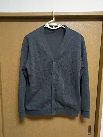 MUJI 신사 이중 편직 V넥 가디건 XL