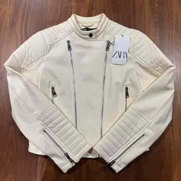 ZARA 아이보리 라이더 자켓 M