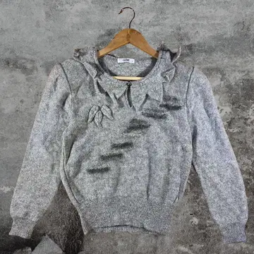 구제 의류 상의 긴팔 스웨터 니트 그레이 남성용 여성용 가을 겨울