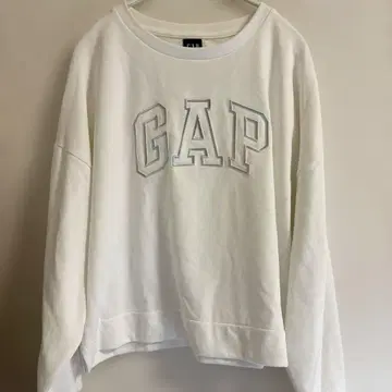 GAP 로고 맨투맨 화이트 M 사이즈 파스텔 자수 트레이닝복