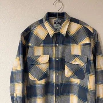 옴브레 체크 셔츠 플란넬 셔츠 레이온 배색 두꺼운 소재 면