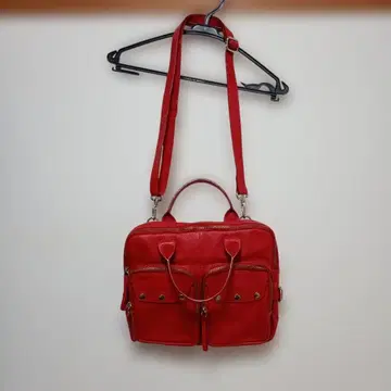 가죽 숄더백 (빨간색/레드)