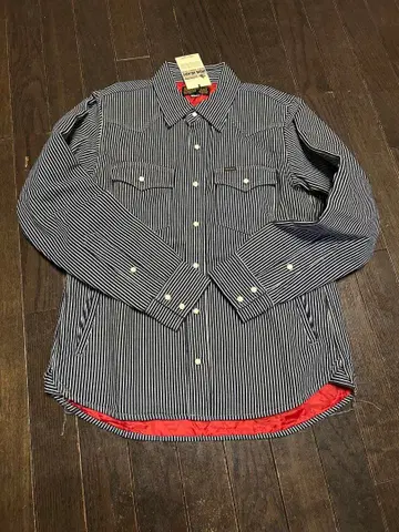 IRON HEART 스트라이프 셔츠 안감 퀼팅 자켓