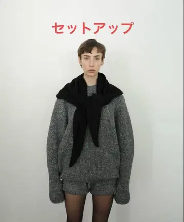 클라네 오버 폼 슬리브 니트 탑 니트팬츠