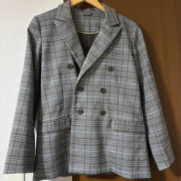 릴리 브라운 체크 더블 자켓