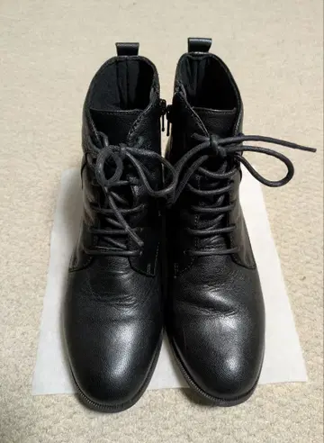 벨메종 레이스업 부츠 사이드 지퍼 블랙 피로감 없는