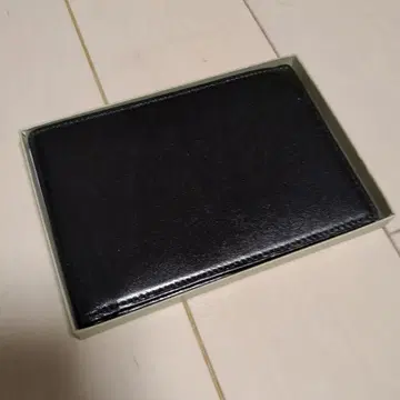 Thinly 스윈리 블랙 가죽 접이식 지갑 얇은 지갑