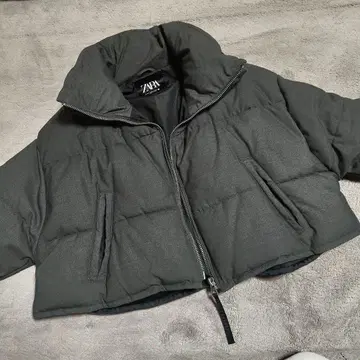 ZARA 그레이 숏 다운 자켓 XS