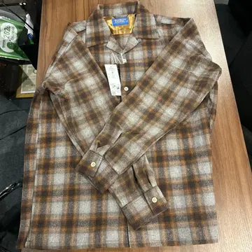 FJ 보드 셔츠 울 백넘버 브라운 펜들턴 M 사이즈