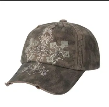 AAKAM CROS2WashedDamage Ball Cap