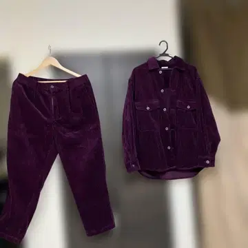 새상품급 지유 gu 코듀로이 상하의 셋업 긴팔 자켓 루즈핏 팬츠 L