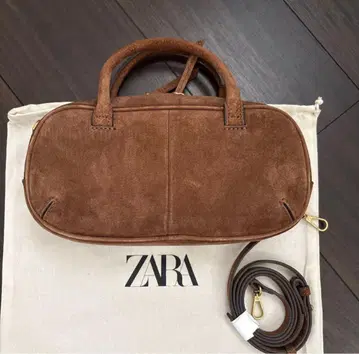 ZARA 스플릿 스웨이드 미니 보스턴 백 미니 백 브라운