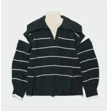 [ 새상품급 ] GU x rokh 보더 세일러 카라 니트 LL 사이즈