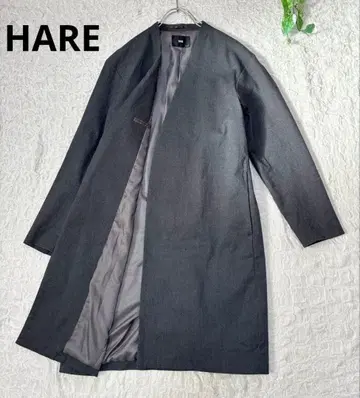 HARE*노카라 롱 코트*그레이 S 사이즈