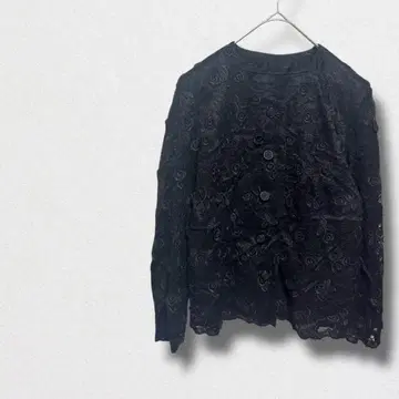 레이스 자켓 가디건 꽃무늬 고급스러움 볼레로 겉옷 관혼상제 M