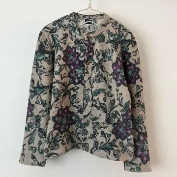 45RPM 포티 파이브 꽃무늬 니트 가디건 스웨터 베이지