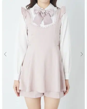 Ank Rouge 빅 리본 스트라이프 콤비네존