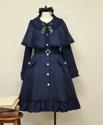 Amavel 아마벨 버슬 드레스 트렌치코트 네이비