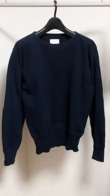 WORKERS 보트넥 코튼 스웨터 M 네이비