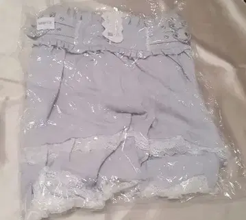 DML 휘핑 하이웨스트 프릴 티어드 프릴 스커트 블루 그레이 5L