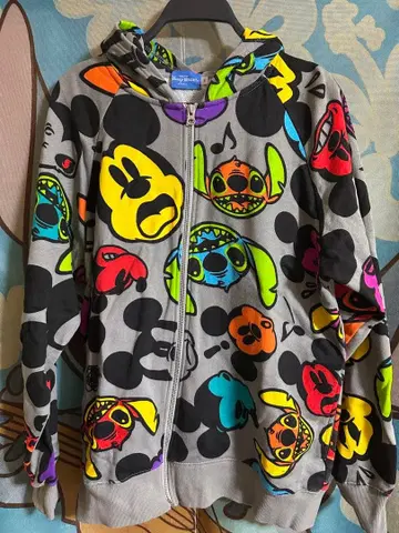 도쿄 디즈니 리조트 미키 스티치 후드티 L