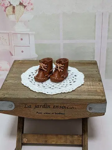 리카짱과 네오 브라이스용 귀여운 가죽 인형 부츠 신발 핸드메이드