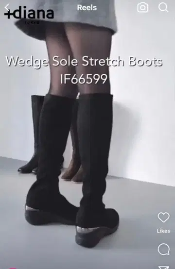 새상품급 diana 스트레치 롱 부츠 블랙 +diana