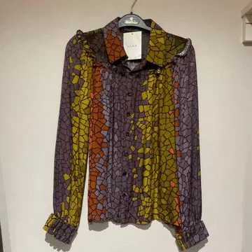 G.V.G.V. 모자이크 무늬 긴팔 셔츠 블라우스