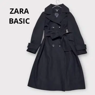 [ 자라 베이직 ] 울 코트 롱 기장 A라인 블랙 고급 L