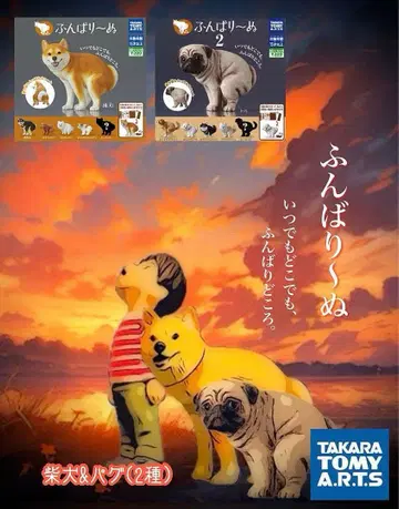 가챠가챠 펀바리~누 시바견 & 퍼그 (2종)