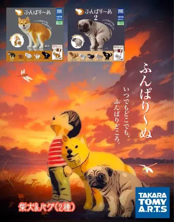 가챠가챠 펀바리~누 시바견 & 퍼그 (2종)