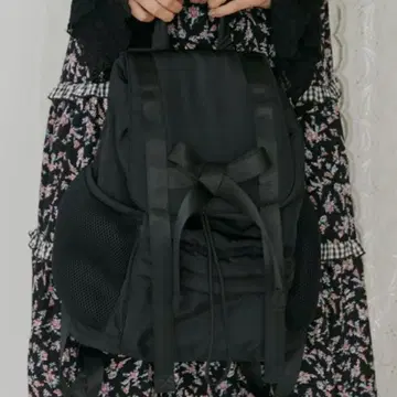 merryjenny 리본 백팩 블랙 백팩