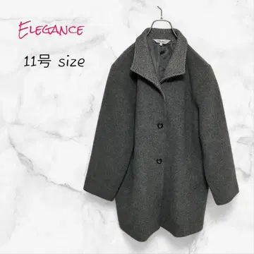 Elegance 울 코트 미들 기장 L 사이즈 그레이 무료배송 구제 의류