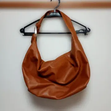 천연 가죽 숄더백 카멜