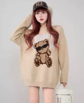 [ 미사용 새상품 ] Darich Danimal 베어 니트 풀오버 베이지